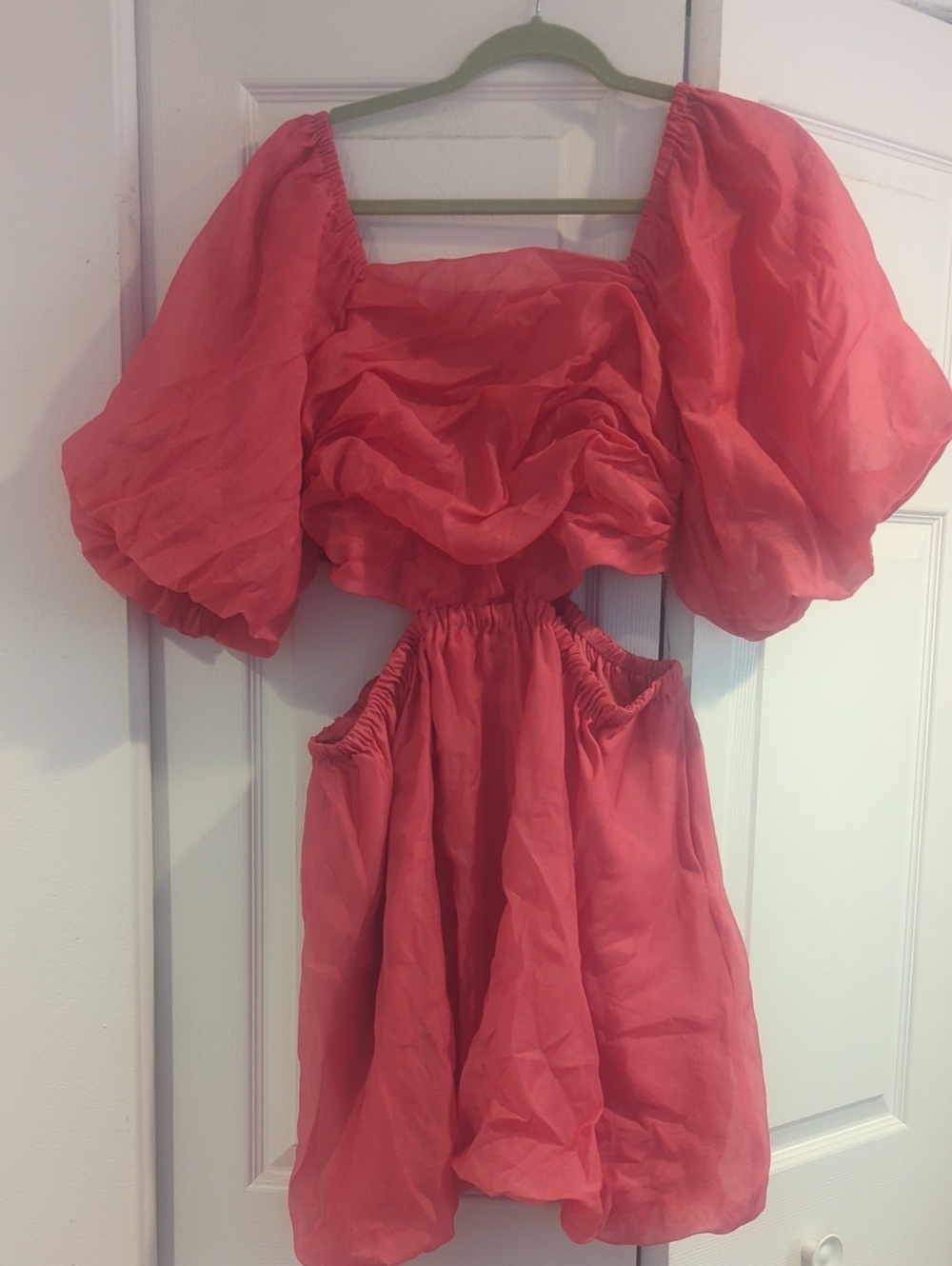 a new day Coral Puff-Sleeve Mini Dress